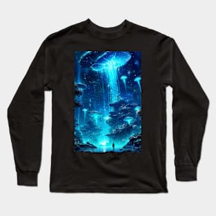 Fantasy bioluminescent jellyfish Long Sleeve T-Shirt